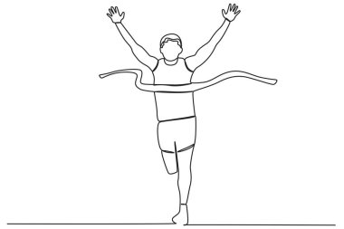 Bir koşucu bitiş çizgisine ulaşır. Bitiş çizgisi bir satır