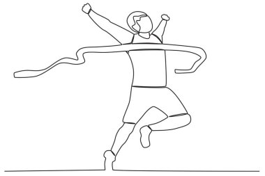 Bir koşucu bitiş çizgisine ulaşır. Bitiş çizgisi bir satır