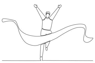 Bir koşucu bitiş çizgisine ulaşır. Bitiş çizgisi bir satır