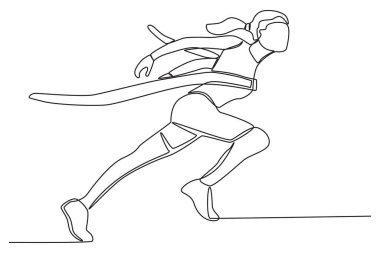 Bir koşucu bitiş çizgisine ulaşır. Bitiş çizgisi bir satır