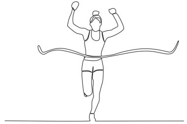 Bir koşucu bitiş çizgisine ulaşır. Bitiş çizgisi bir satır