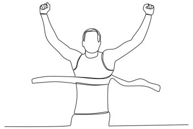 Bir koşucu bitiş çizgisine ulaşır. Bitiş çizgisi bir satır