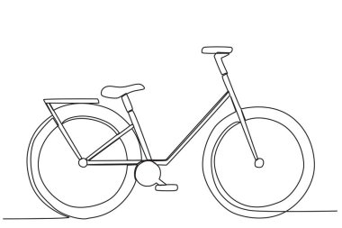 İki tekerlekli bir bisiklet. Dünya bisiklet günü tek satırlık çizim