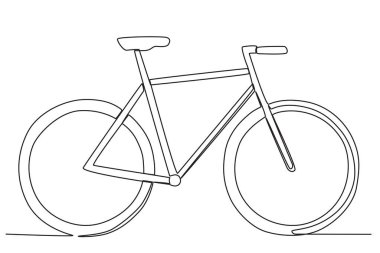 İki tekerlekli bir bisiklet. Dünya bisiklet günü tek satırlık çizim