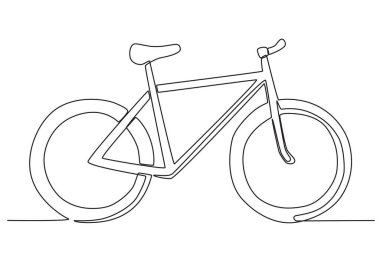 İki tekerlekli bir bisiklet. Dünya bisiklet günü tek satırlık çizim