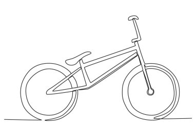 İki tekerlekli bir bisiklet. Dünya bisiklet günü tek satırlık çizim