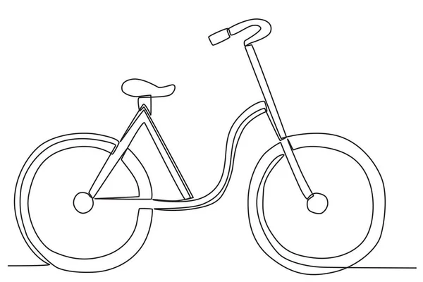 一辆两轮自行车 世界自行车日单线绘图 — 图库矢量图片