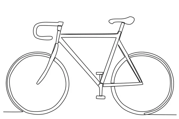 Uma Bicicleta Duas Rodas Desenho Uma Linha Dia Bicicleta Mundial —  Vetores de Stock