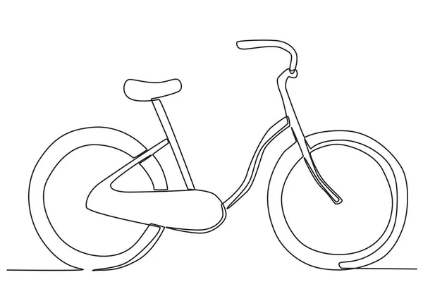 Two Wheeled Bicycle World Bicycle Day One Line Drawing — Stock Vector