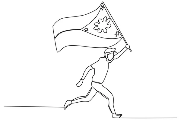 Egy Fülöp Szigeteki Zászlót Viselő Férfi Fülöp Szigeteki Függetlenségi Nap — Stock Vector