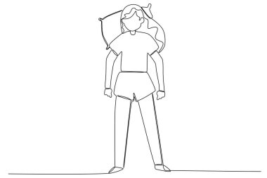 Bir adam uyuyor. Tek çizgi çizerek uyu.