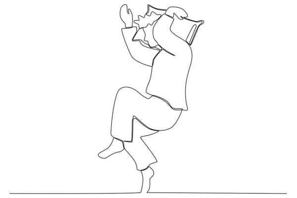 Ein Mann Schläft Einzeilige Zeichnung Schlafen — Stockvektor