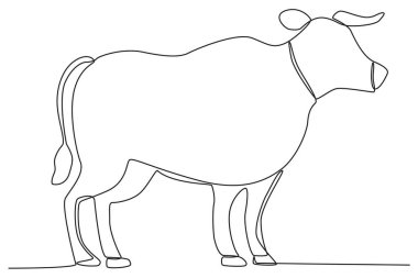 Bir çocuk kurban için bir kuzu getirdi. Kurban Bayramı tek satırlık çizim