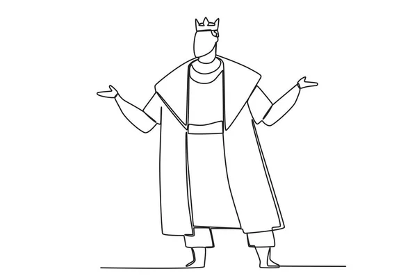 杖を持つ王だ 王一統図 — ストックベクタ