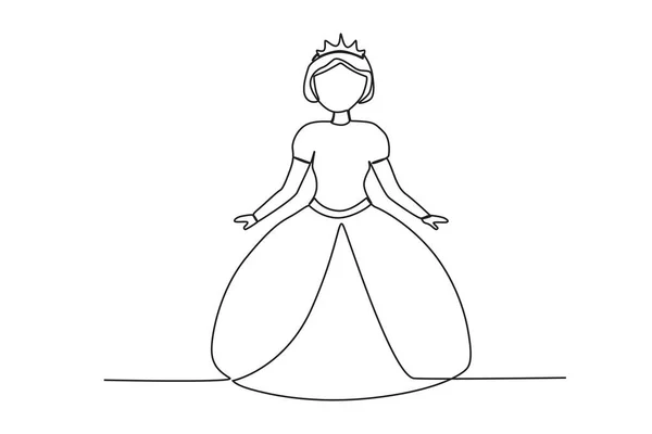 stock vector A queen at the coronation ceremony. Queen one-line drawing