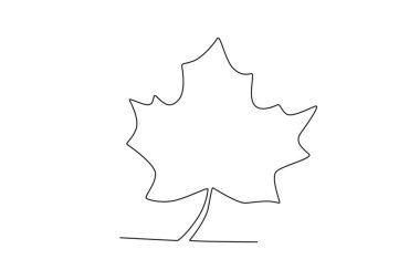 Kanada bayrağını tutan bir el. Kanada Günü tek satırlık çizim