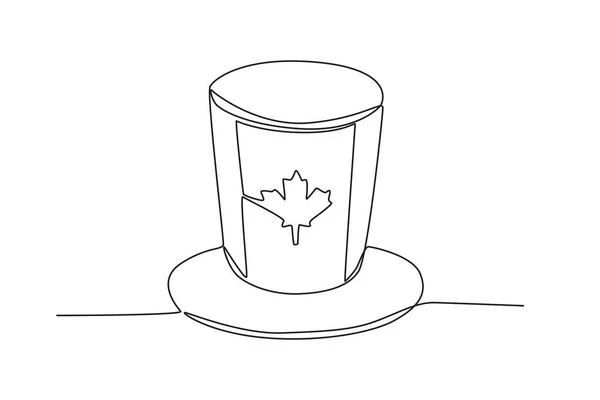 Eine Hand Hält Die Kanadische Flagge Hoch Ein Linien Ziehung — Stockvektor