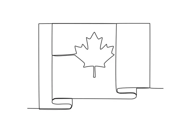 Hand Som Håller Upp Den Kanadensiska Flaggan Kanada Dag Ett — Stock vektor