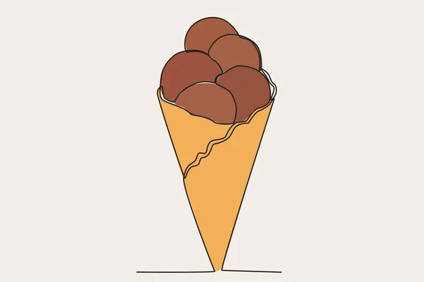 초콜릿 아이스크림 — 스톡 벡터