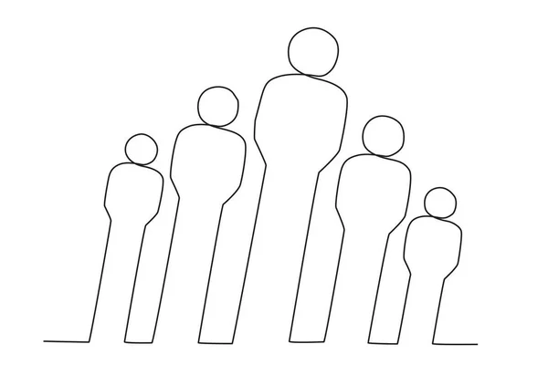 Illustration Den Mänskliga Befolkningen Enlinjedragning För Världsbefolkningen — Stock vektor