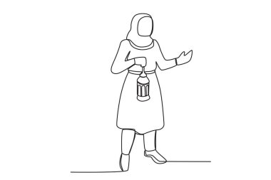 Bir kadın İslami yeni yılı kutluyor. İslam 'ın yeni yılı tek satırlık