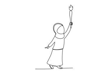 Bir kadın İslami yeni yılı kutluyor. İslam 'ın yeni yılı tek satırlık