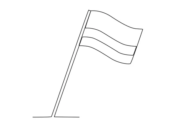 Uma Mão Segurando Bandeira Columbia Desenho Uma Linha Independência Colômbia —  Vetores de Stock
