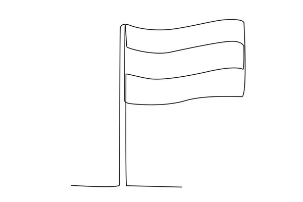 一只手握着哥伦比亚国旗哥伦比亚独立单线绘图 — 图库矢量图片