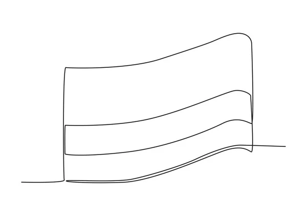 Ένα Χέρι Που Κρατάει Σημαία Του Κολούμπια Σχέδιο Μονής Γραμμής — Διανυσματικό Αρχείο