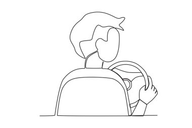 Arabada el sallayan bir el. Diya do motorista tek satırlık çizim