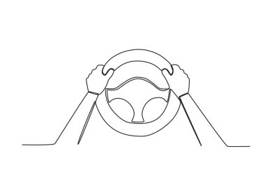 Arabada el sallayan bir el. Diya do motorista tek satırlık çizim