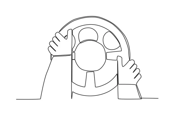 Ένα Χέρι Χαιρετάει Στο Αμάξι Dia Motorista Μονοσήμαντο Σχέδιο — Διανυσματικό Αρχείο