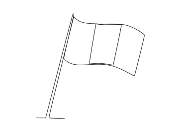 Bir Peru bayrağı. Fiestas patrias Peru tek satırlık çizim