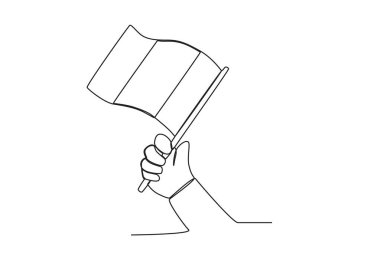 Bir Peru bayrağı. Fiestas patrias Peru tek satırlık çizim