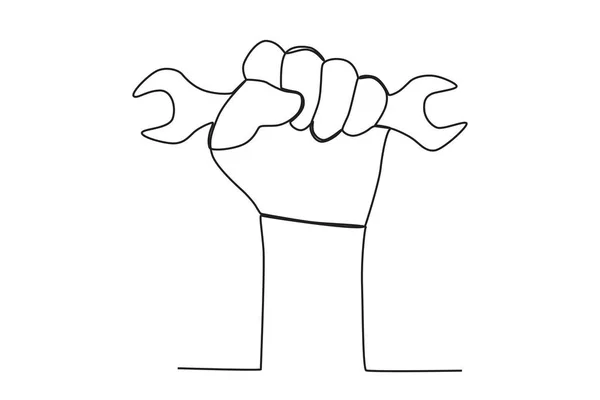 Uma Mão Tem Habilidades Artesão Dia Habilidade Juventude Mundial Desenho — Vetor de Stock