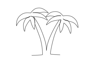 Plaj sandalyeleri dinlenmek için katlanır. Yaz tek satırlık çizim