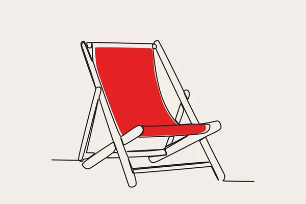 Strandklappstühle Zum Ausruhen Sommer Einzeiler — Stockvektor