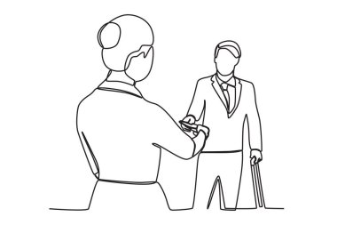 Yolculara servis yapan bir havaalanı çalışanı. Havaalanı faaliyeti bir satır çizim