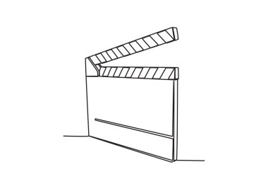 Bir yönetmen bir sandalyeye oturur ve talimat verir. Yönetmen tek satırlık çizim