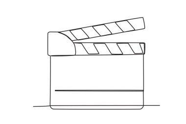 Bir yönetmen bir sandalyeye oturur ve talimat verir. Yönetmen tek satırlık çizim
