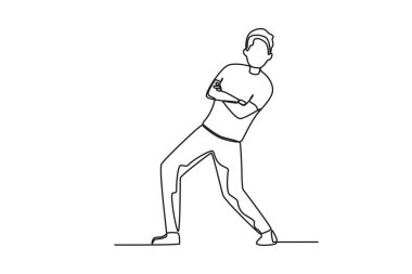 Öne bakan bir adam. Dünya Gençlik Günü tek satır çizimi