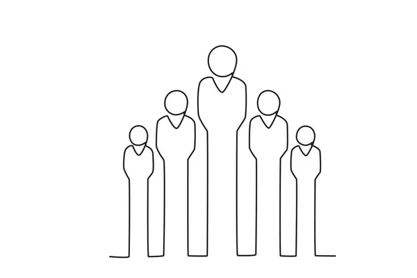 Ilustrace Lidské Populace Světové Populační Den One Line Kresba — Stockový vektor
