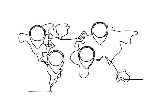 Розташування Людського Населення Різних Островах Всесвітній День Населення Однорядковий Малюнок — стоковий вектор