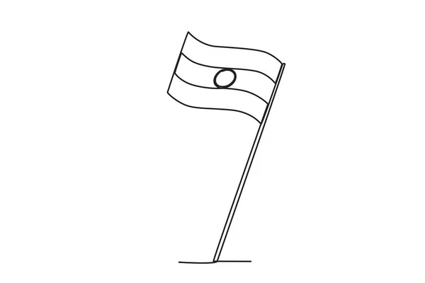 Uma Bandeira Índia Vista Lado Esquerdo Índia Independência Dia Desenho —  Vetores de Stock