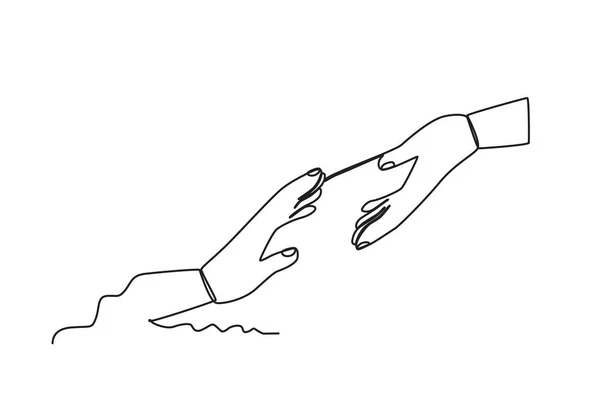 Duas Mãos Estendidas Uma Outra Dia Humanitário Mundial Desenho Uma — Vetor de Stock