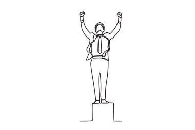 Bir çalışan hedeflere başarıyla ulaşır. İş yerinde hedefe ulaş