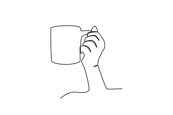 Hand Räckte Upp Ett Glas Varmt Kaffe Internationell Kaffe Dag — Stock vektor