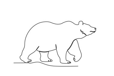 Hayvanat bahçesindeki bir ayı. Dünya hayvan günü tek satırlık çizim