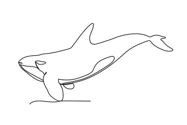 Ένα Δελφίνι Κολυμπάει Στη Θάλασσα Παγκόσμια Ημέρα Των Ζώων — Διανυσματικό Αρχείο