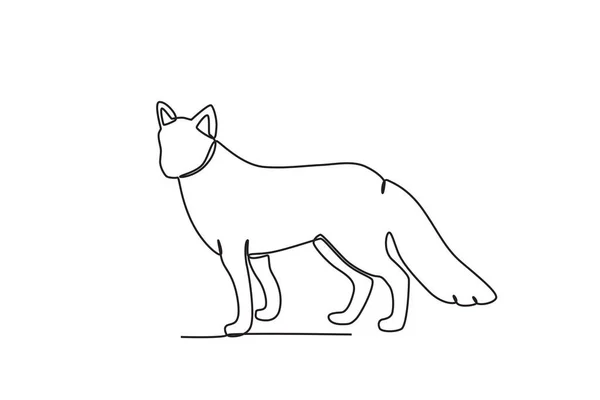 Perro Miró Reojo Día Mundial Los Animales Dibujo Una Línea — Archivo Imágenes Vectoriales